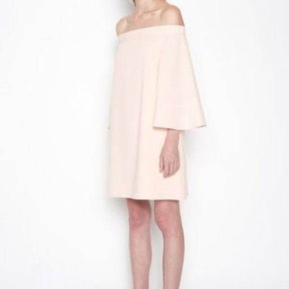 Oak & fort off the shoulder Peach dress. Size Small. - Picture 1 of 5
